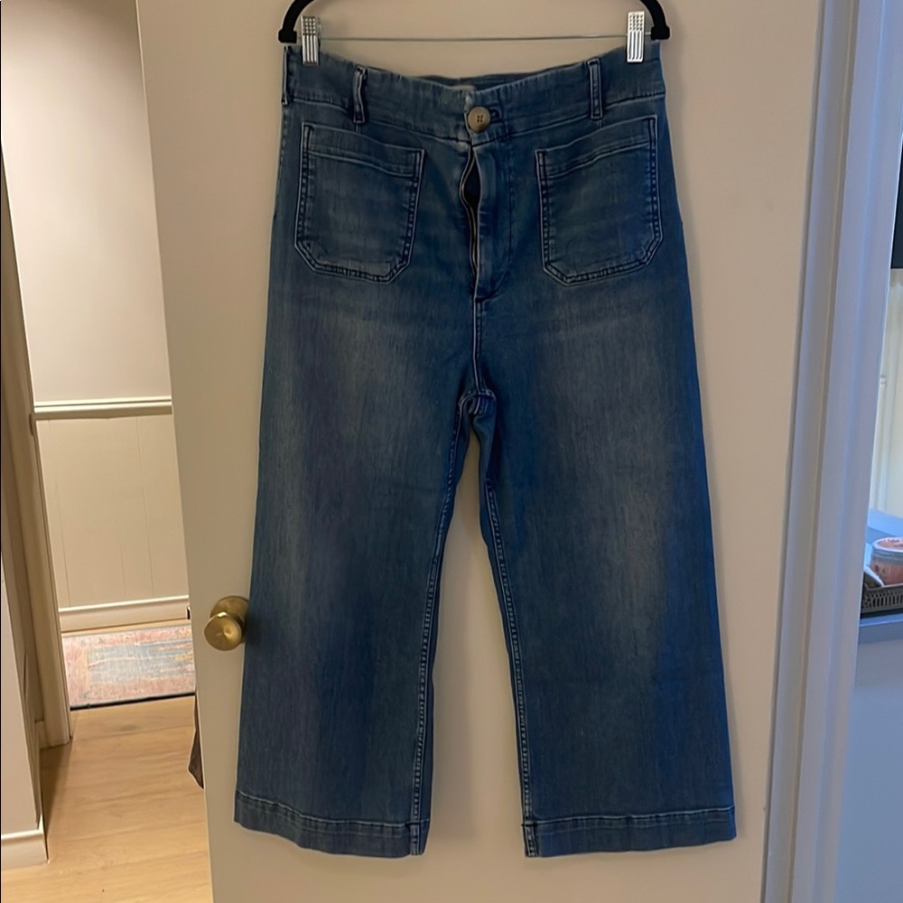 Maeve Colette Blue Flare Wide Leg Jeans